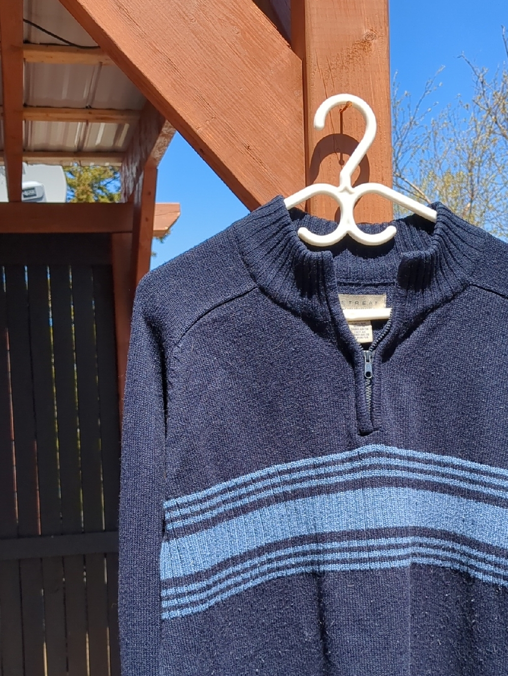 -VINTAGE- Retreat Navy Half-Zip Sweater Size M